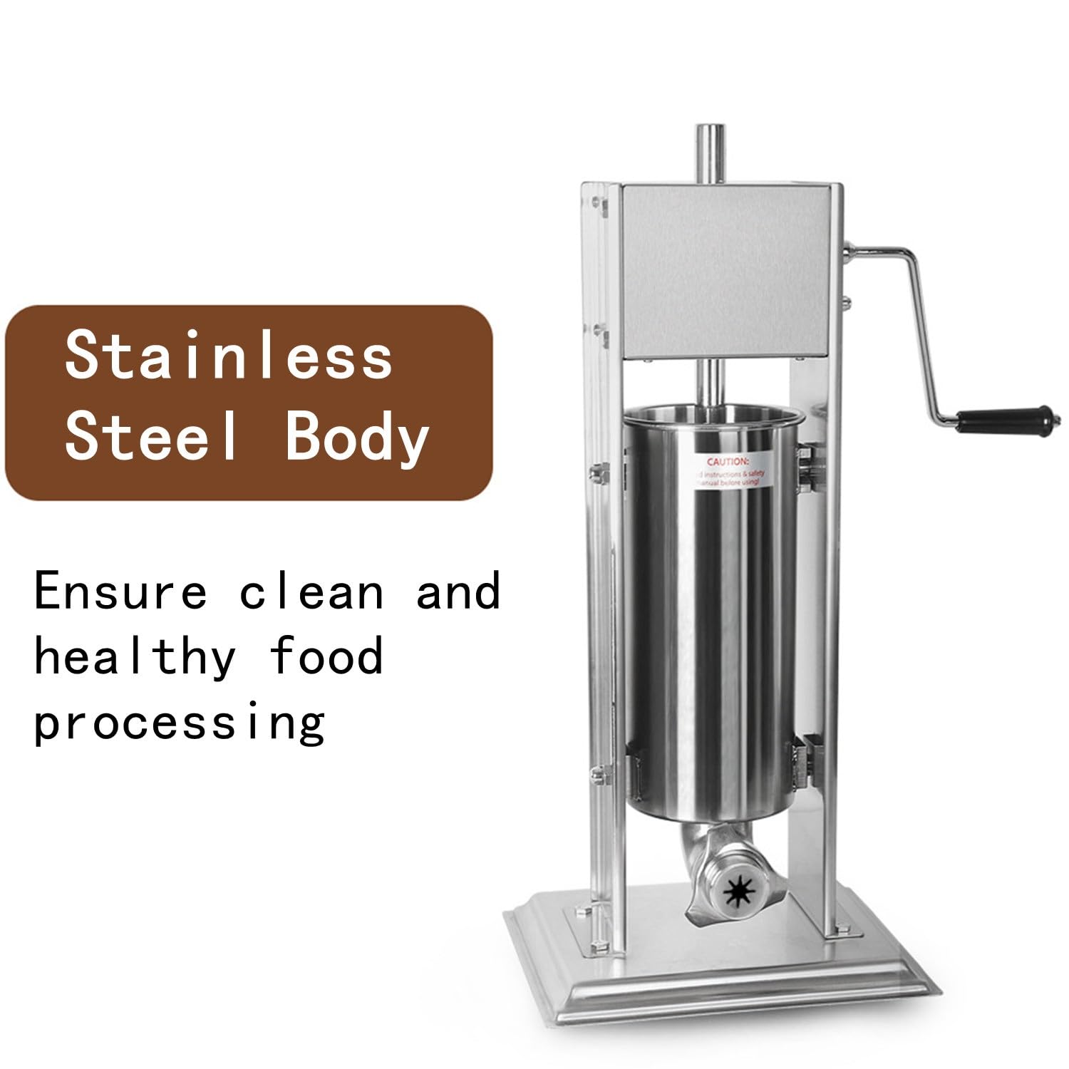 Máquina Manual para Hacer Churros y embutir Salchichas, con 4 boquillas, de Acero Inoxidable, para Hacer donas de Postre, Ideal para Uso doméstico y Comercial (5 l)