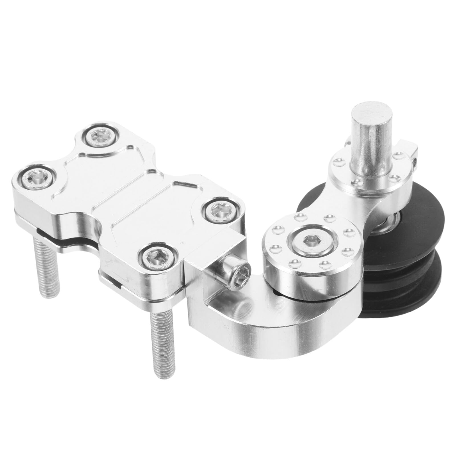 Tendeur de Chaîne de Moto en Alliage D’Aluminium Argenté Réglable et Automatique Outil D’Alignement pour Motos et Quads Tout Usage Remplacement de Tendeur à Pignon à Ressort