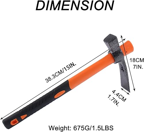 Vista 32 de Azada de hacha de doble cabeza con Adze forjado resistente y mango ergonómico antideslizante para jardinería, caza, paisajismo al aire libre 1.535