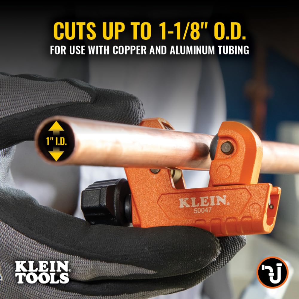 Klein Tools 50047 Mini Tubing Cutter, 1-1/8 Inch O.D. Cutting Capacity for Aluminum and Copper Tubing Spare Blade Included - Image 2