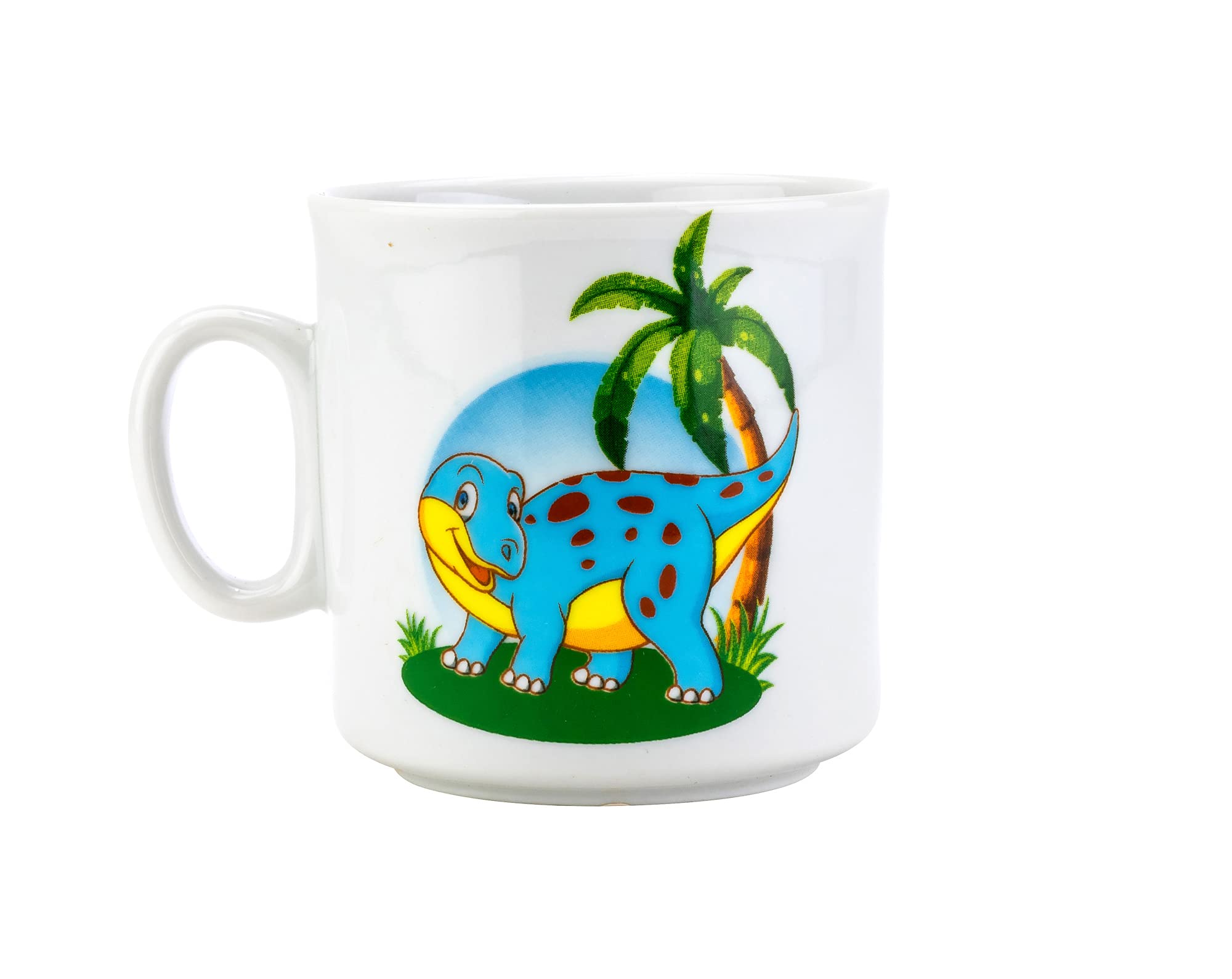 Dobrush 7 oz/ 200 ml Fine Porcelain Mug Dinosaurs, Cute Kid Mug, Bone China Teacup, EA