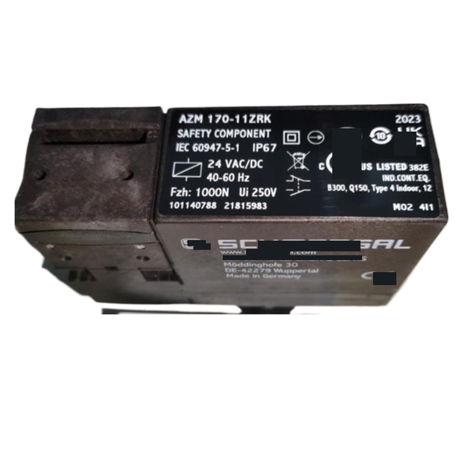 Interruptor de bloqueo de seguridad 170-11ZRKA 24VAC/DC Cerradura de puerta del interruptor de bloqueo