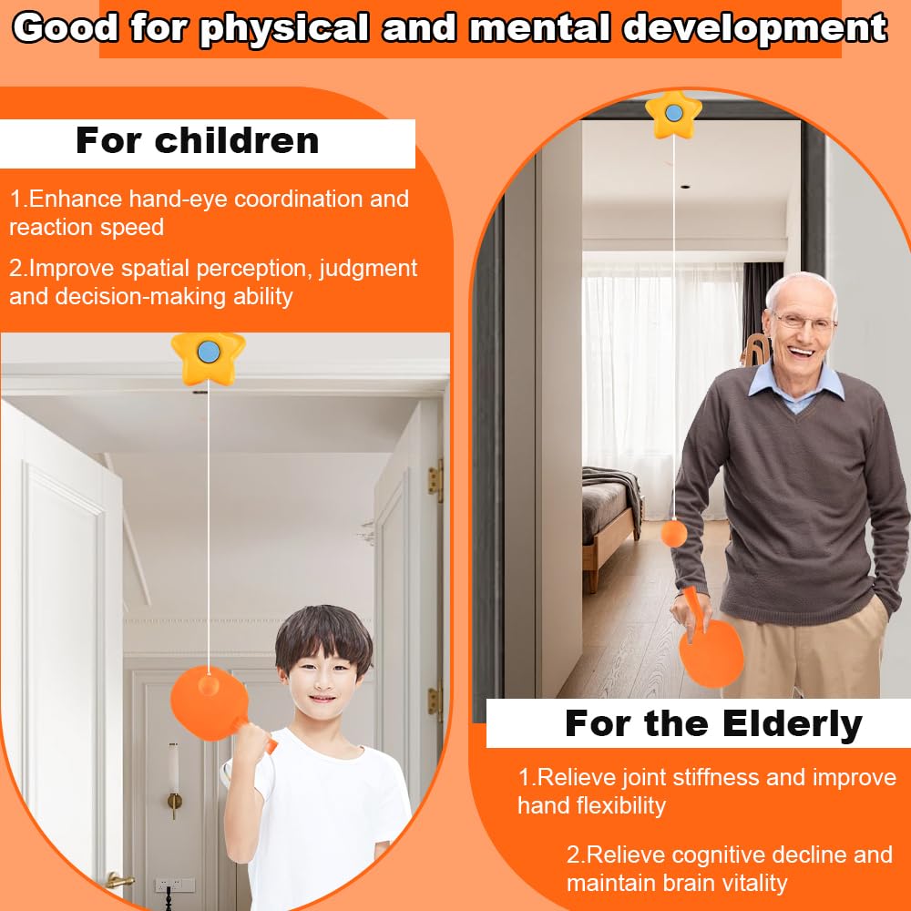 ADERTOS Juego de Entrenamiento de Tenis de Mesa para Colgar, Entrenador de Tenis de Mesa de Interior para Niños Adultos