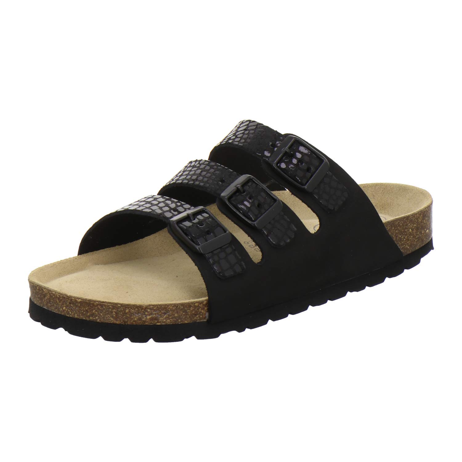 AFS Shoes 2133 Comfortabele dames leren mules, modieuze sandalen, praktische werkpantoffels, handgemaakt in Duitsland, marineblauw, maat:, 38 EU