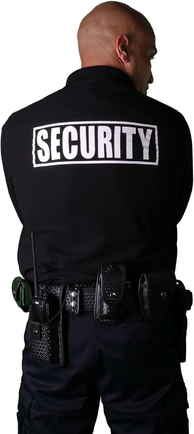 First Class Black Poly Cotton Security Polo Shirts
