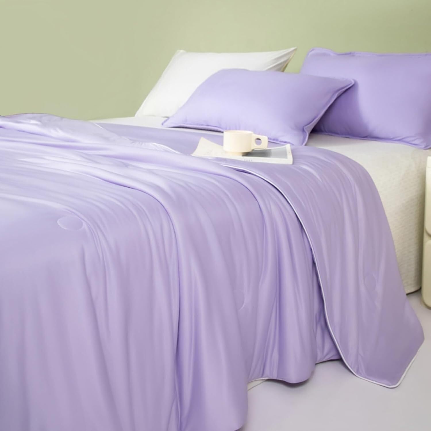 VUIKLCty Cool-touch Fibre Summer Blanket, Suitable For Beds, Sofas, Chairs And Travel (blanket Only)(Purple 04,200x230cm)
