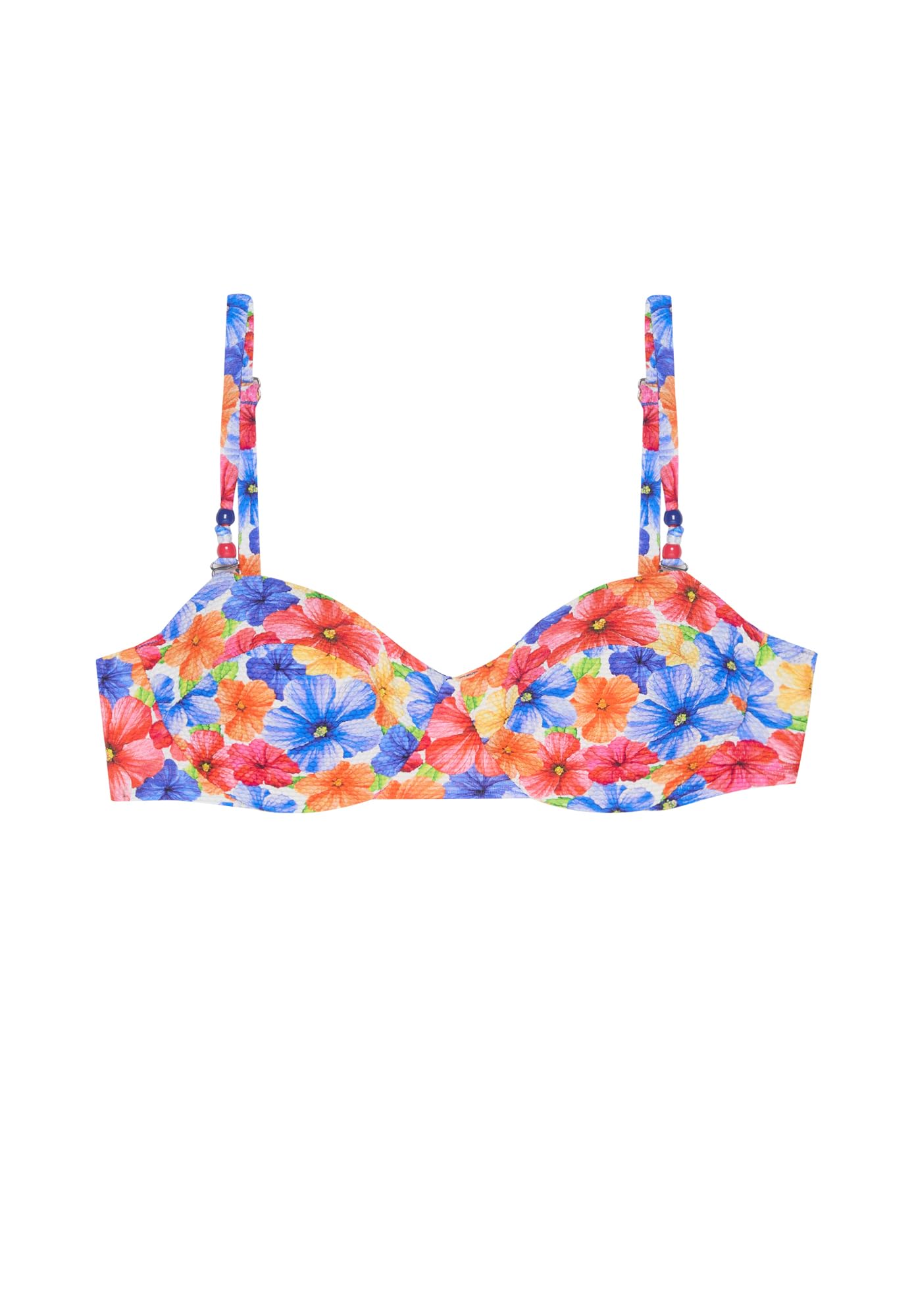 YAMAMAY - Bikini Parte Alta a Fascia con Ferretto, Imbottitura Removibile, Donna, Paloma, Multicolore, Stampa Floreale