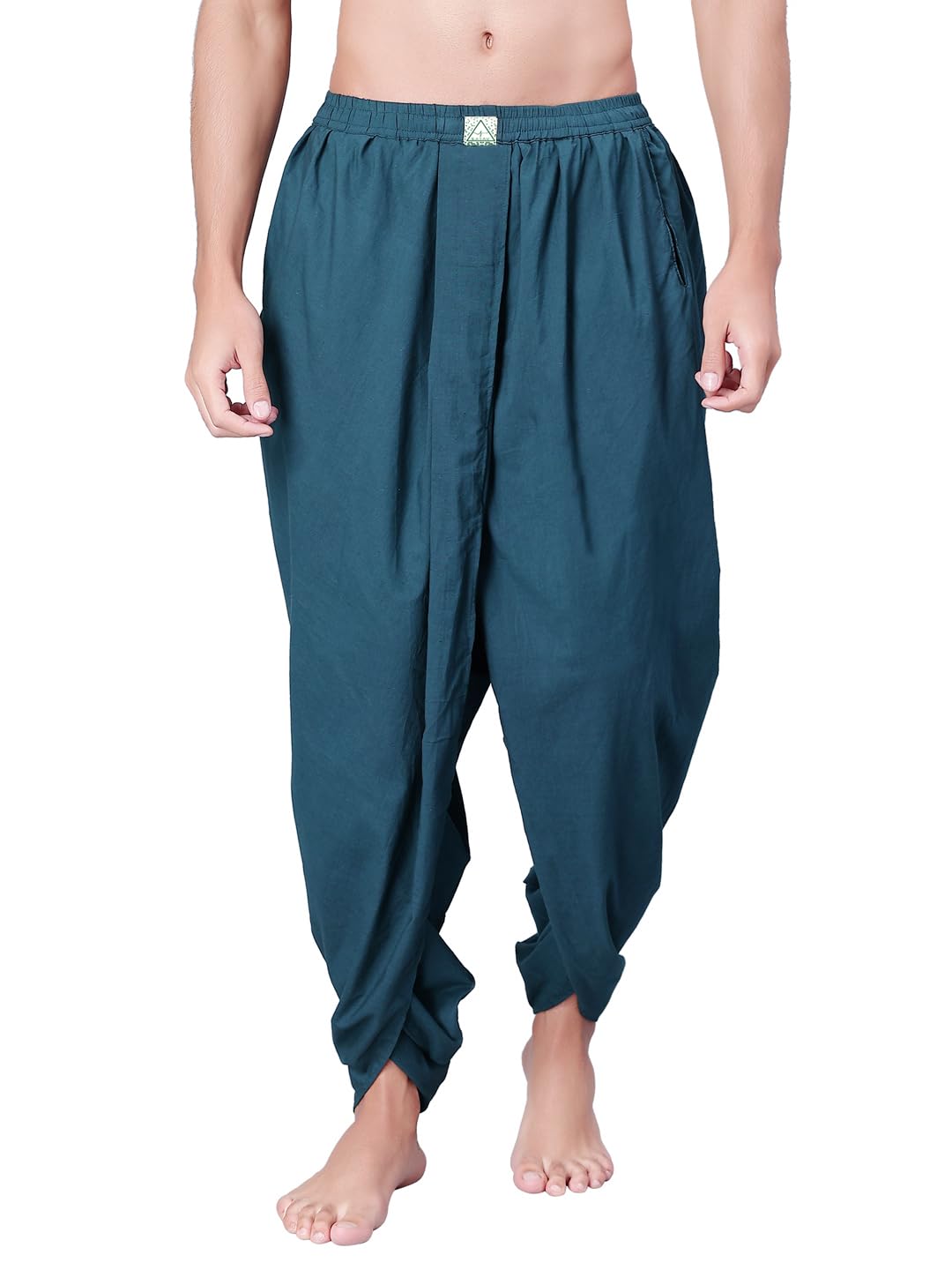 satav Men Dhoti Pants with Drawstring Waist Teal-picture-45