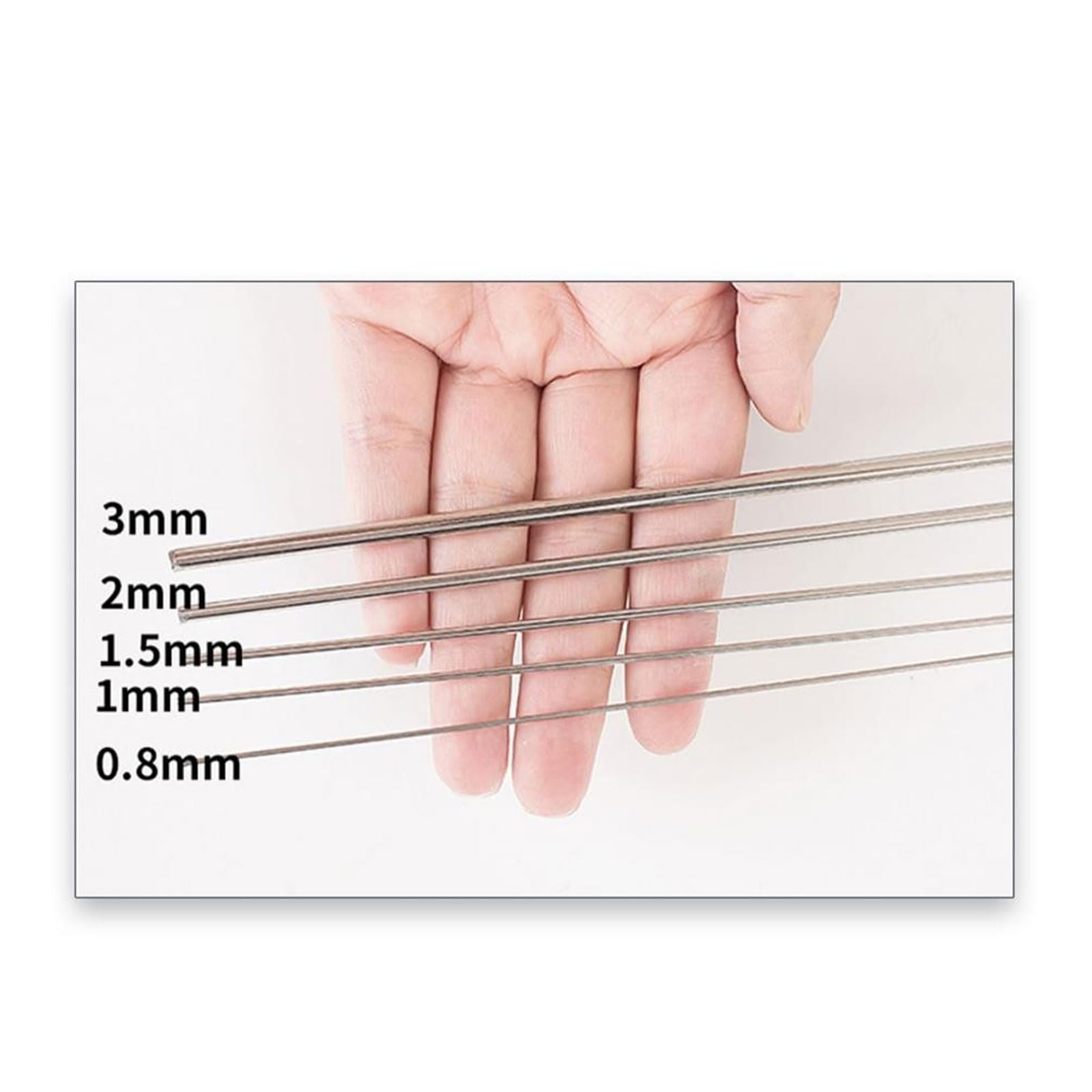 Filo for molle in acciaio inossidabile 304 da 50 pezzi, lunghezza 500 mm | Filo for molle duro, superficie liscia, flessibile, luminoso, ad alta resistenza(Diameter 0.5mm)