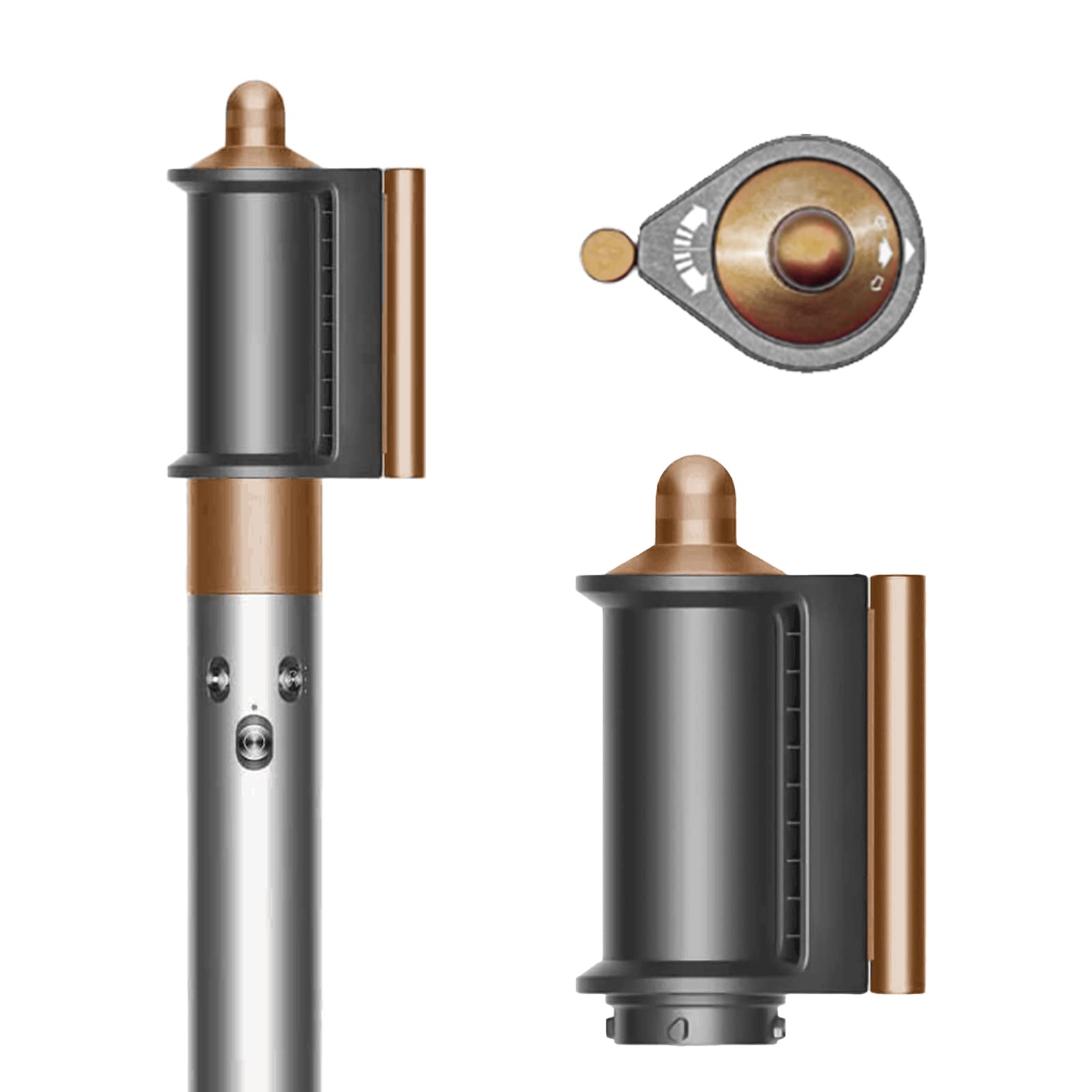 Multi-Function Curling Iron Anti-Flying Flyaway Dry Hair Nozzle Compatible with Dyson Airwrap Styler, Use for Dyson Airwrap Styler HS01 HS05 Nozzle, Use for Attachments for Dyson Flyaway (Gold)