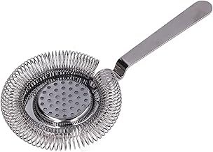 Bar Strainer, Fine Filtering Stainless Steel Cocktail Strainer Hawthorne Strainer for Bartending Restaurant Party Bar Tool (Black Plated)
