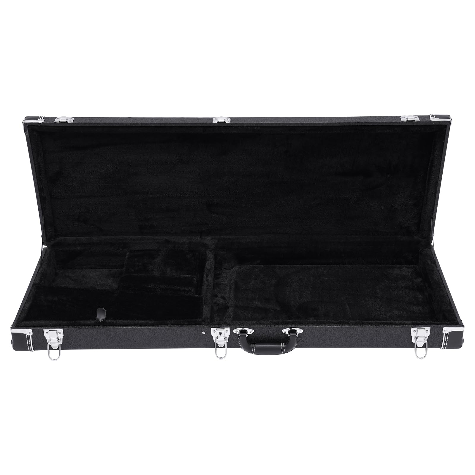 Custodia rigida per chitarra elettrica, pieghevole, rettangolare, in legno, con serratura e manico per chiavi, fodera morbida, ideale per la maggior parte delle chitarre elettriche, 105 x 36 x 11 cm