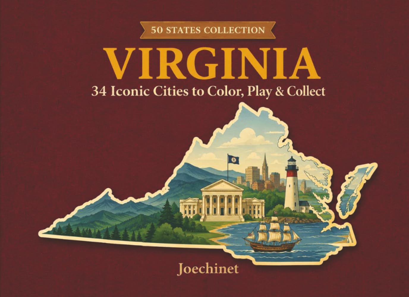Virginia: 34 Cities to Color (50 States Collection)