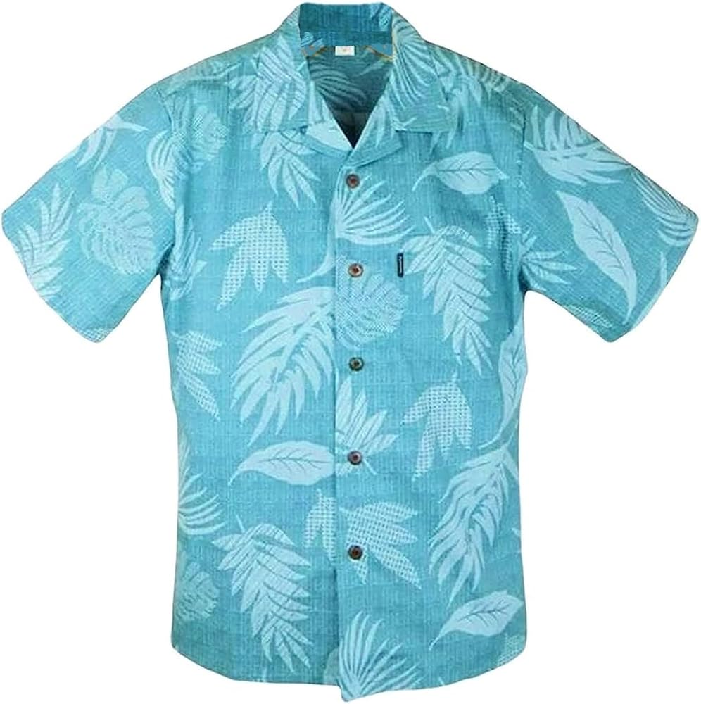 Amazon.co.jp: [Royalpalm Hawaii] アロハシャツ メンズ レイクブルー