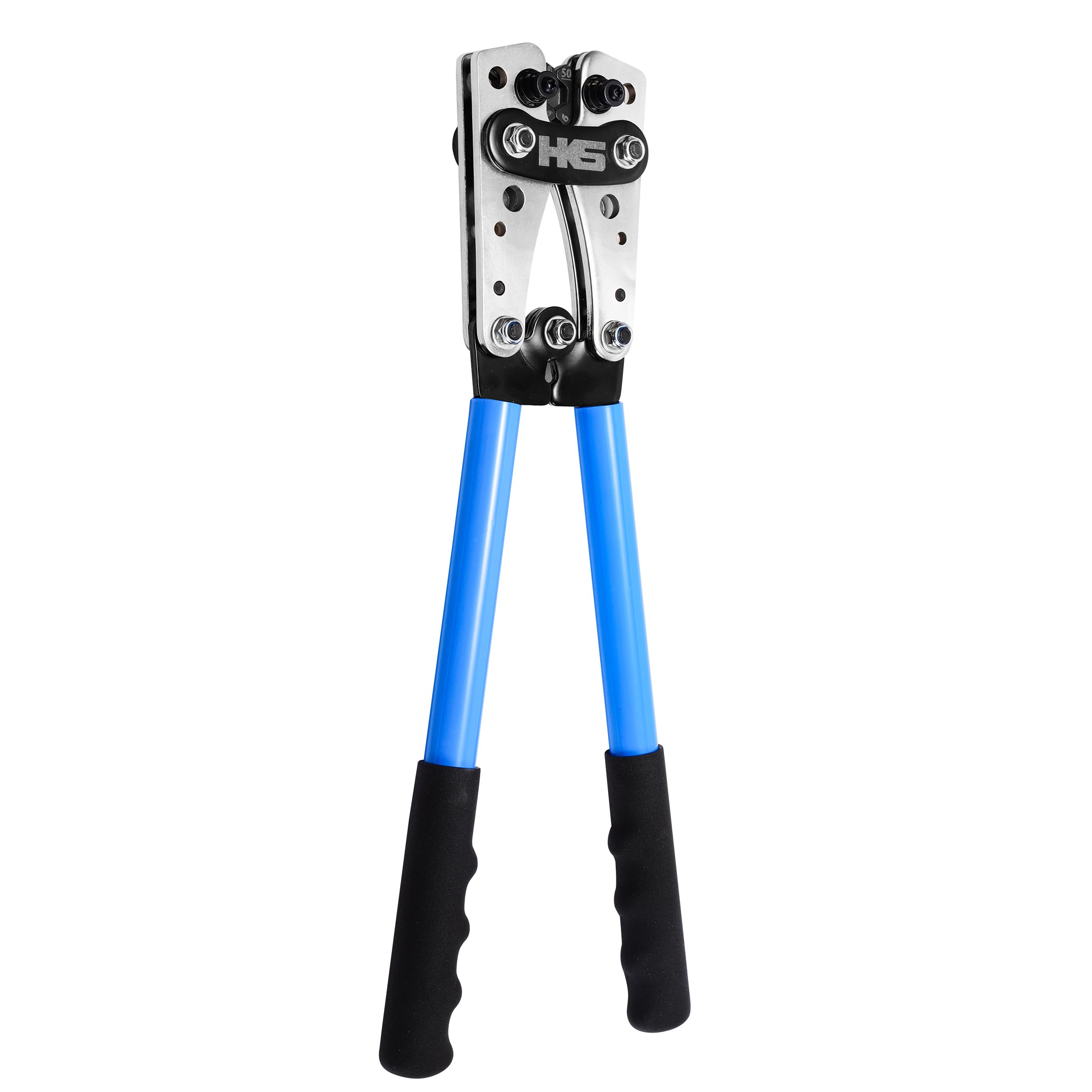 HKS Battery Cable Lug Crimping Tool 10-1 AWG - Heavy Duty Wire Crimper for Ring Terminals Cable Lugs HX-50B