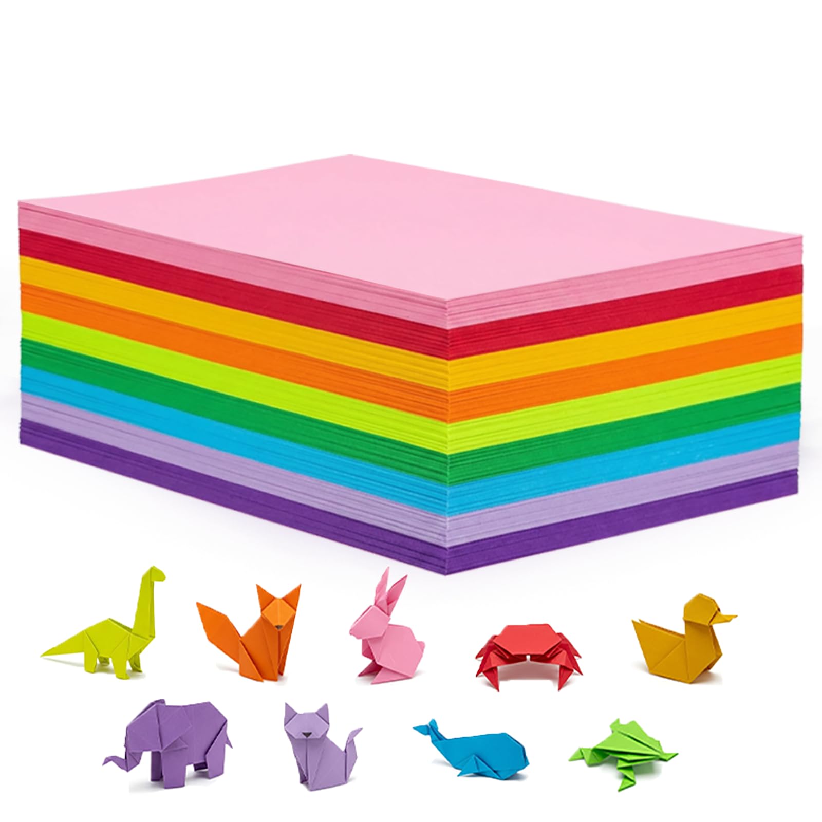 Papel para papiroflexia,Origami, Colores A4 (21 x 29,7 cm) 180 hojas 90 g/m² 9 colores Papel de copia e impresión de calidad para manualidades, artesanía, estudiantes, juegos y oficina