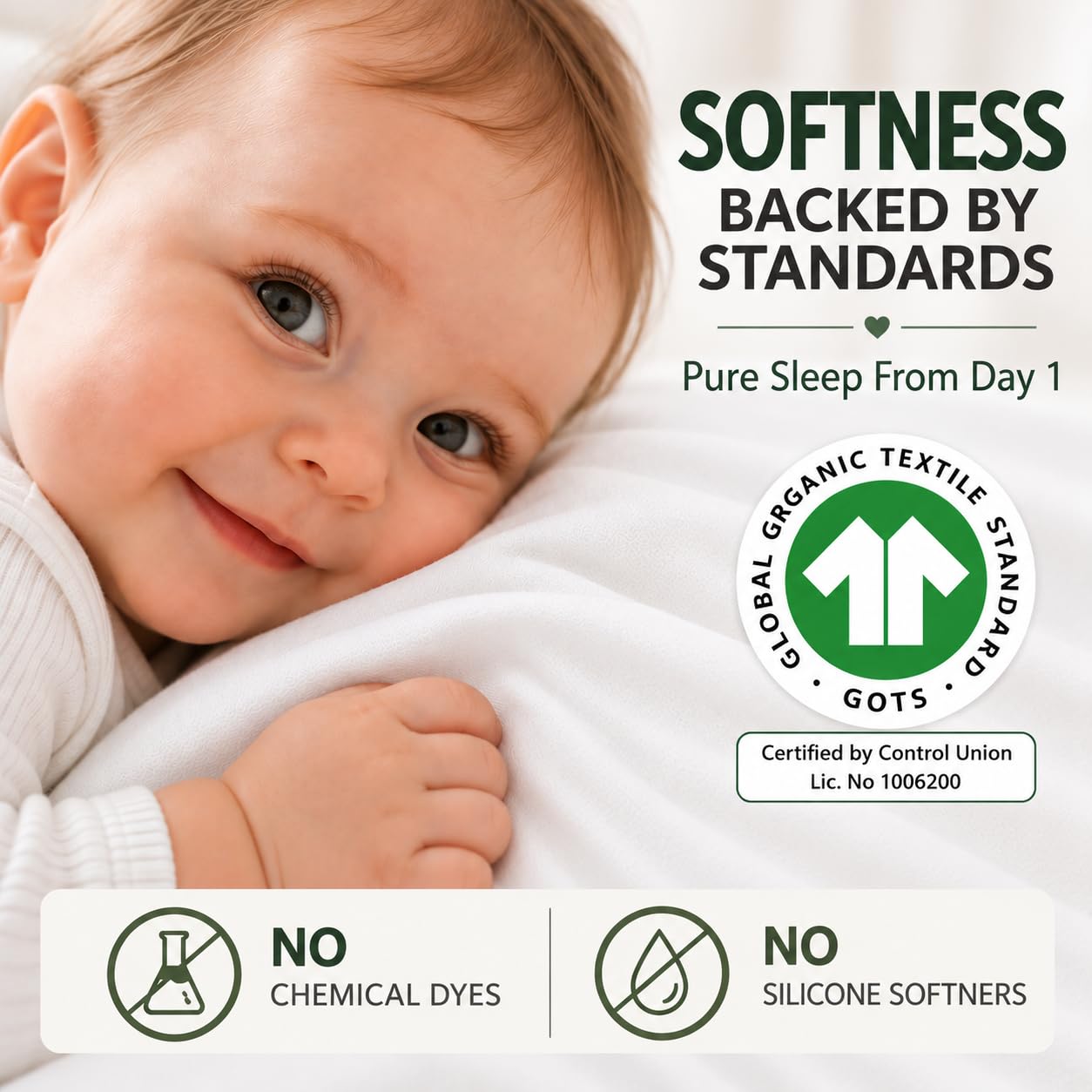 Snuzpod 3 & 5 Compatible Crib Sheets GOTS Organic Cotton – Thickest & Softest Organic Combed Cotton 200gsm - 2 Pack Fitted Sheets 44x80 Snuzpod Bedding
