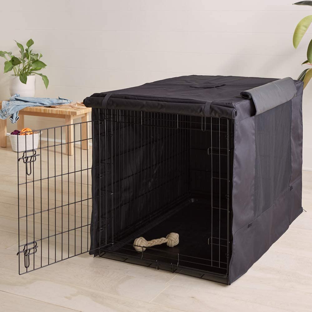 Berlin's Waterproof Dog Cage Cover Heavy Oxford Fabric Windproof Dustproof Kennel Breathable Mesh Windows Secure Fit for Indoor Outdoor Use Standard Wire Dog Crates (18 Inch Cage Cover) 2