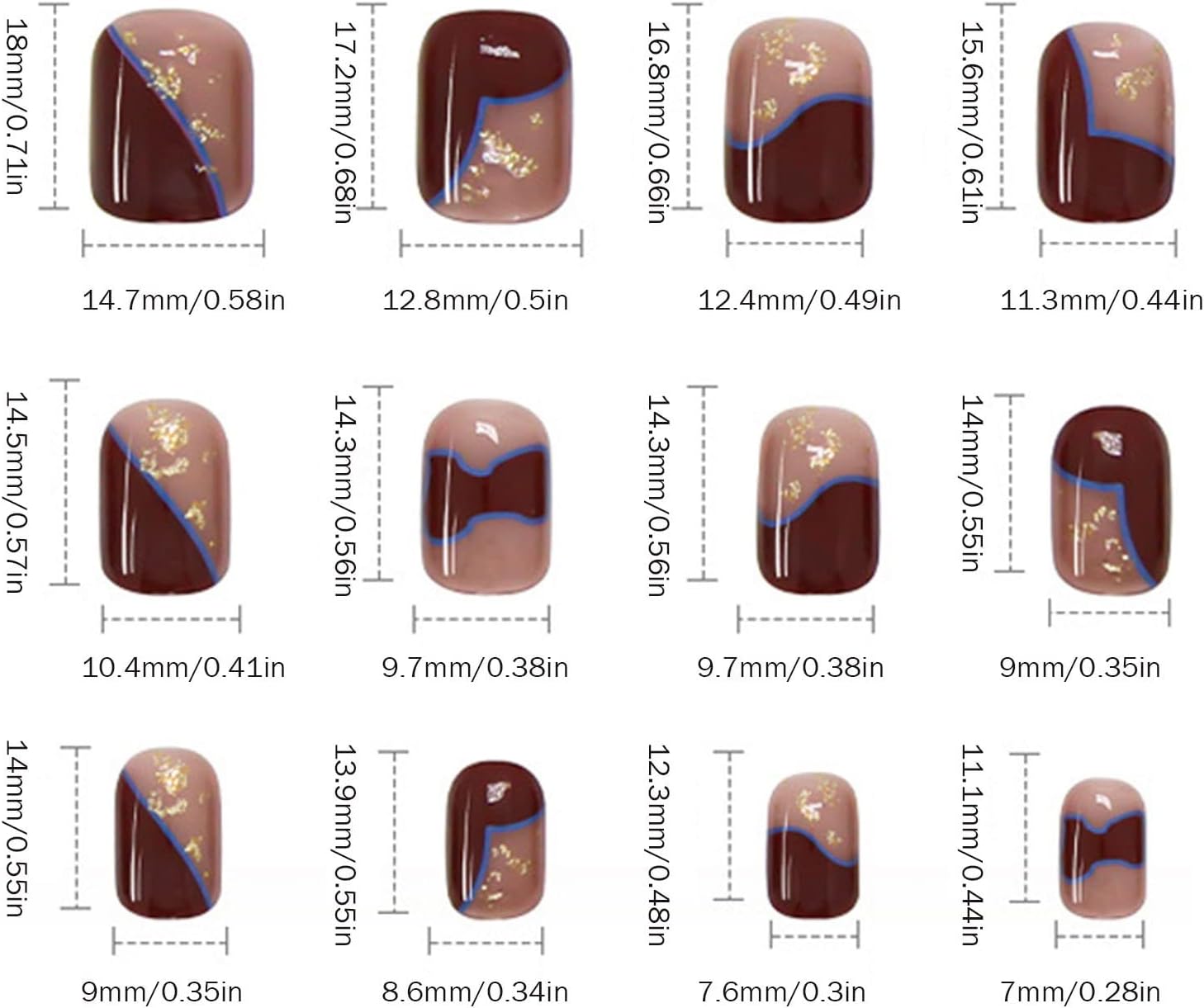 npkgvia Wearable Nail Patch Finished Wearable Nail Blue Lines Fake Nails Nail Patch 1ml Glue Nail Decoration Beautify Daily Use Pressed Finished Coffin Clear Nails Press on (Dark Blue, One Size) : Beauty & Personal Care