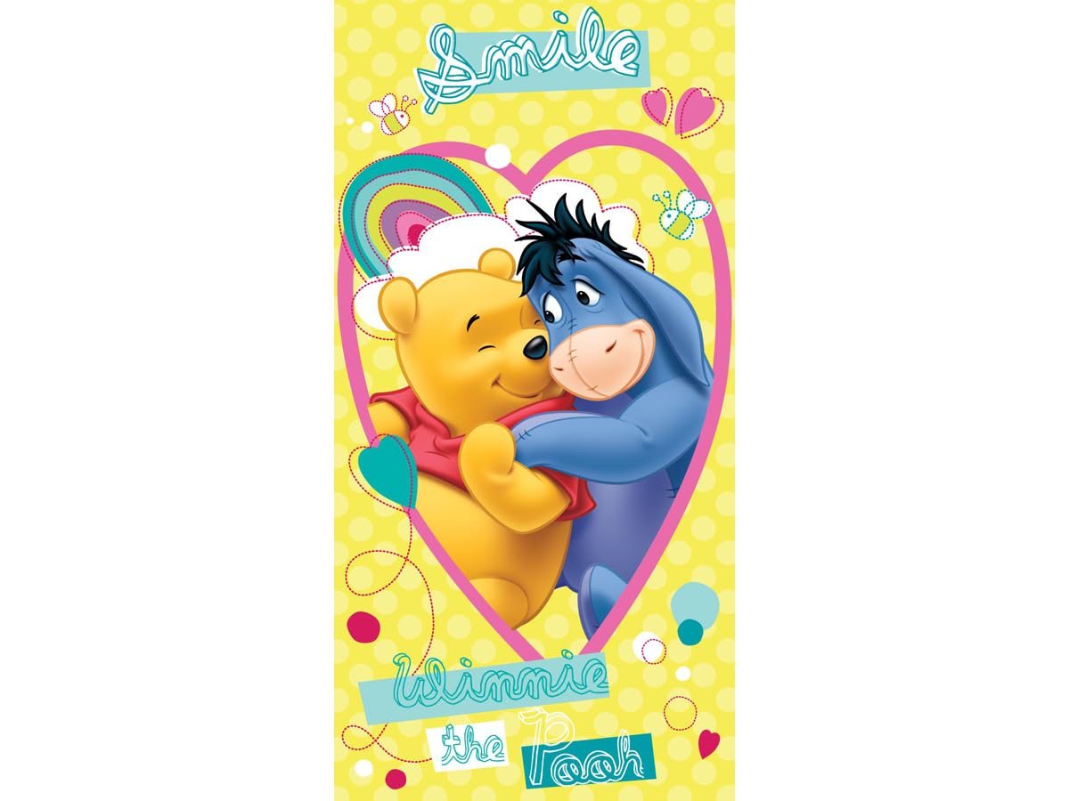 Jerry Fabrics Winnie-the-Pooh Character Kids Swimming Beach and Bath Towels, Yellow, 70 x 140 cm