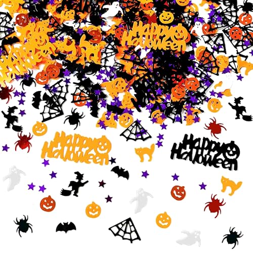 Halloween Confetti Spider Pumpkin Ghost Bats Witch Shape Table Scatters Confetti for Halloween Decorations Ghost Pumpkin Party Sets