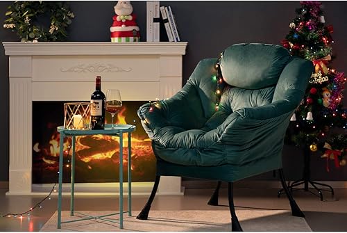 Miniatura 78 de HollyHOME - Silla perezosa grande de tela para sala de estar, silla de lectura, acogedora silla de descanso con reposabrazos, sofá de ocio, color