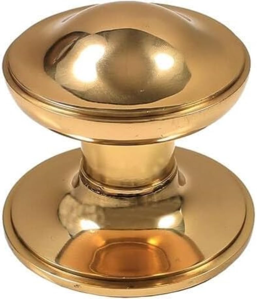 EUROART Centre Door Knob in (Multiple Finish) & Sizes 75mm, 100mm & 125mm (Polished Brass, 100mm)