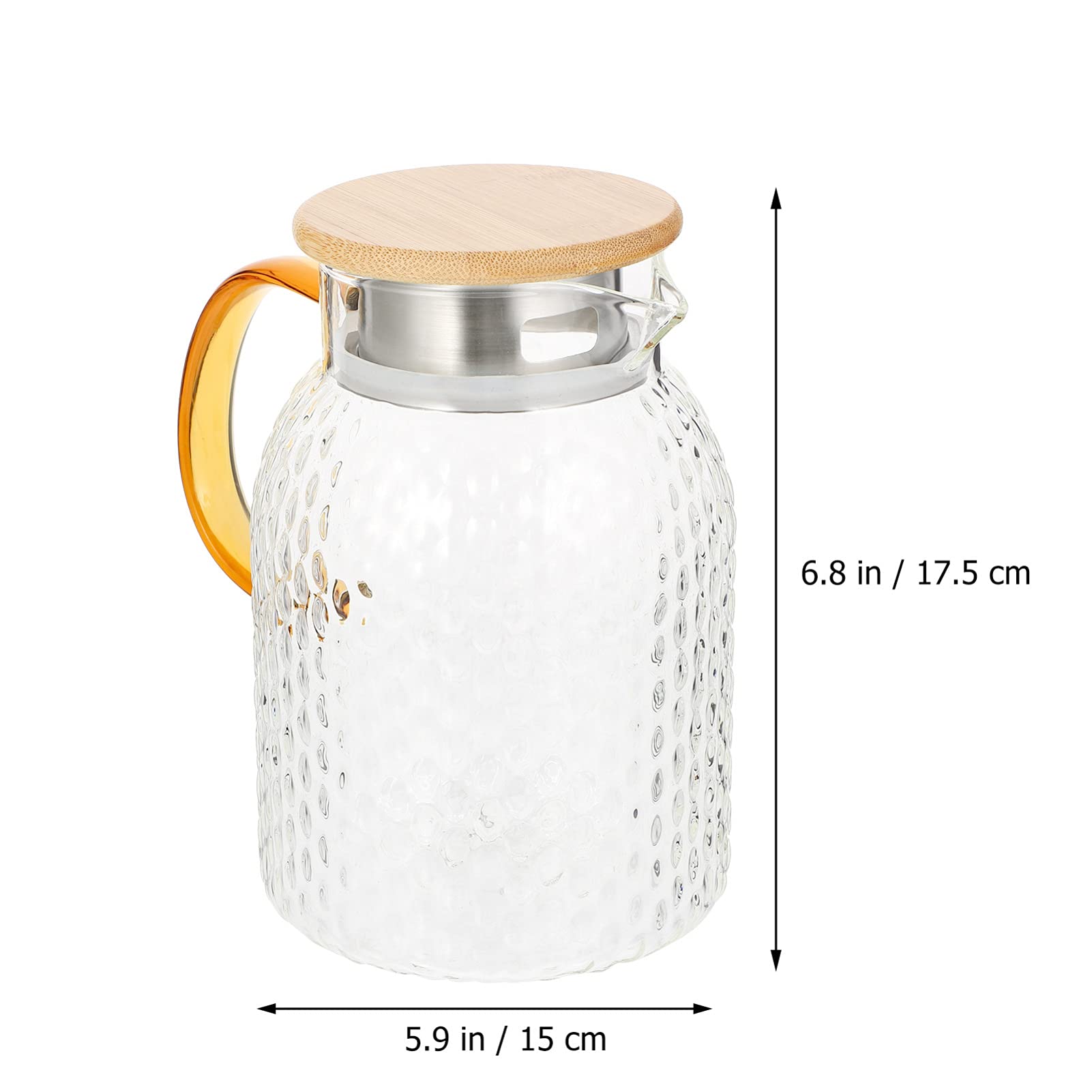 1pc Glass Cold Water Jug Water Bottle Glass Water Pitcher Glass Water Jug Water Pitcher with Handle Large Capacity Water Pitcher Large Capacity Pitcher for Kitchen Water Carafe