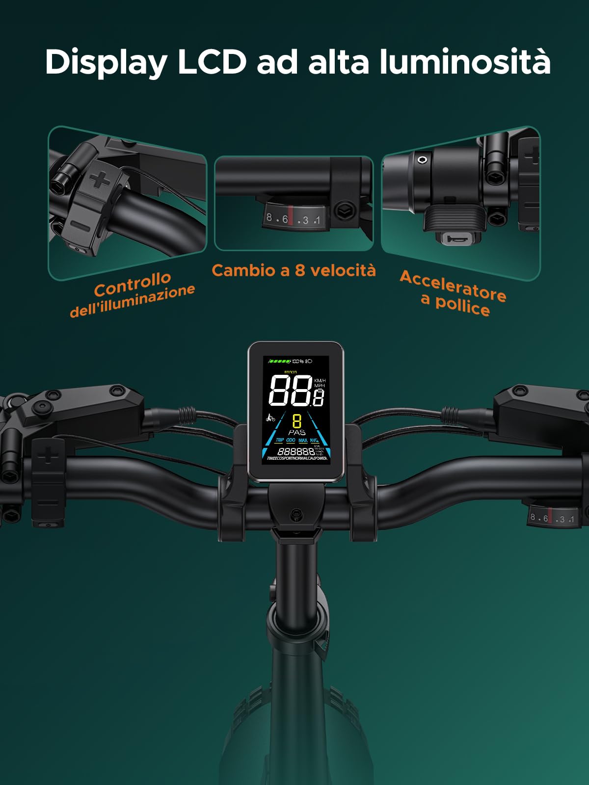 ENGWE ENGINE Pro 2.0 Bicicletta Elettrica Pieghevole 20"x4.0" Fat Tire, Batteria 768Wh 16Ah fino a 110KM, Sensore di Coppia, Sospensione Completa, 8 Velocità per Città e Fuoristrada