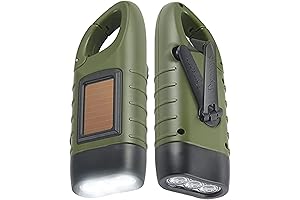 Simepeak 2-Pack Hand Crank Solar Flashlight