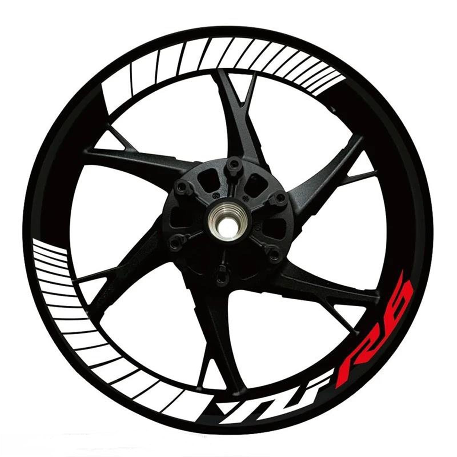 Stickers Motorcycle Accessories Wheel Stickers Reflective Rim Motorbike Waterproof Decals for Yamaha YZFR6 YZF R6(Style 21)