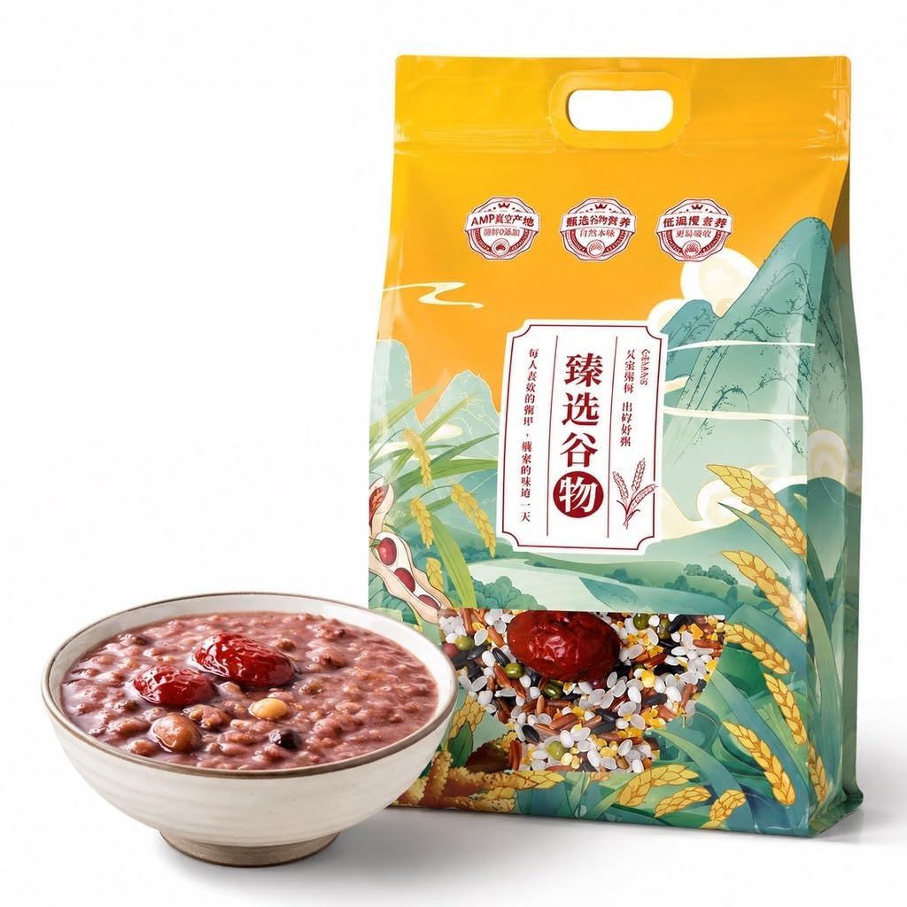 Mezcla De Gachas Avena Eight Treasures 2500 G - Nutritiva Varios Cereales For Uso Doméstico Y Comercial Ingredientes Cocción Fáciles For El Desayuno, Almuerzo La Cena