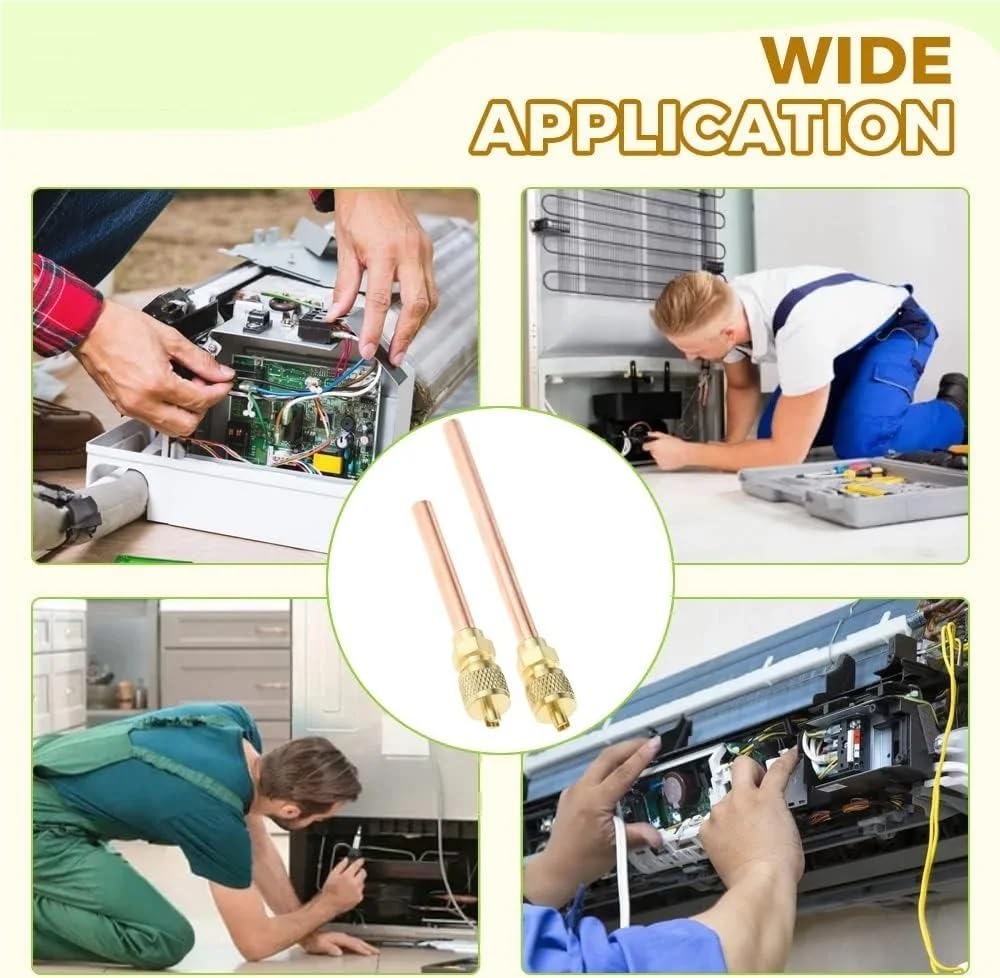 20 stücke Zugang Service Kupfer Ventile 3,54 "+ 2" Stem Füllung Poppet Ventil 1/4 "SAEx1/4 OD Core Klimaanlage