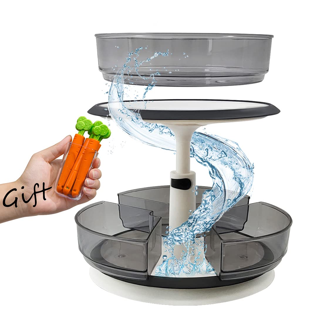 Buy Heightadjustable 2 Tier Lazy Susan Turntable Organizer, 10" Cleargrey lazy susan