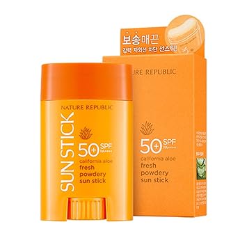 Amazon Com Nature Republic California Aloe Fresh Powdery Sun Stick Spf50 Pa 22g 0 77 Oz Beauty