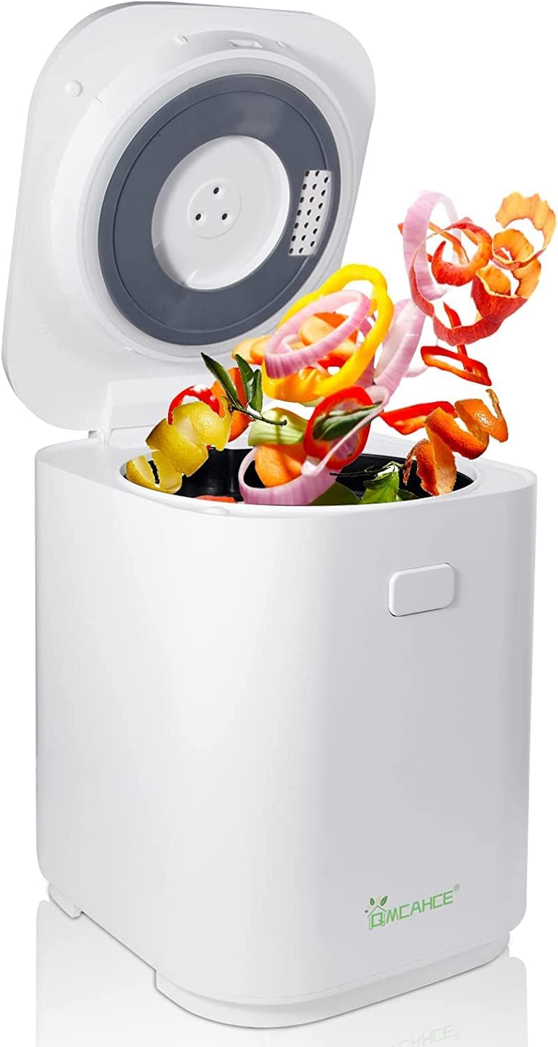 QMCAHCE Compost Bin, Smart Waste Kitchen Composter, Automatic Food Cycler, 3L Automatic Turn