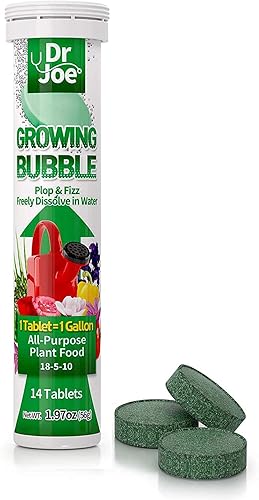 Dr. Joe Alimento para plantas de burbujas en crecimiento fertilizante soluble en agua multiusos (14 tabletas de burbuja, hace 14 galones, 18-5-10)