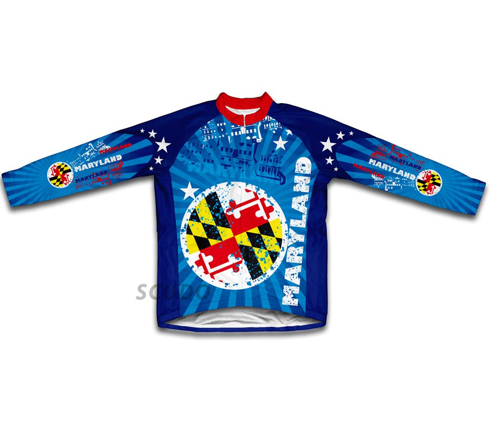 ScudoPro Maryland Long Sleeve Cycling Jersey for Men - Size XL Blue