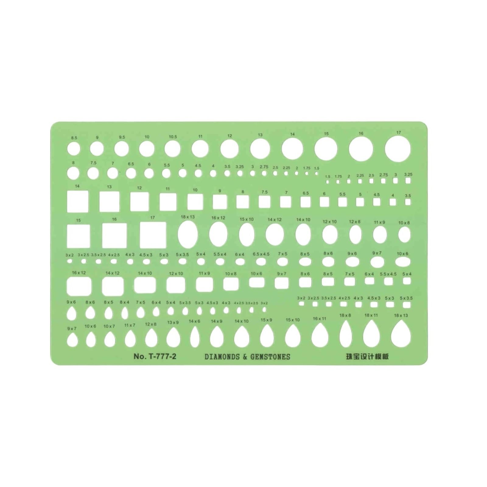 Ruler for Diamond Painting Jewelry Design Template Diamond Gemstone Drafting Ruler Kit Formwork Rulers Designer Tools Supplies(1pc T-772)