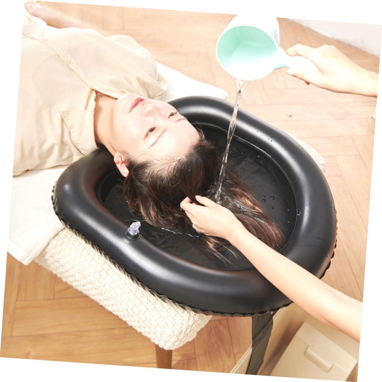 Inflatable Shampoo Hair Washing Tray for Bedridden People, PVC Basin