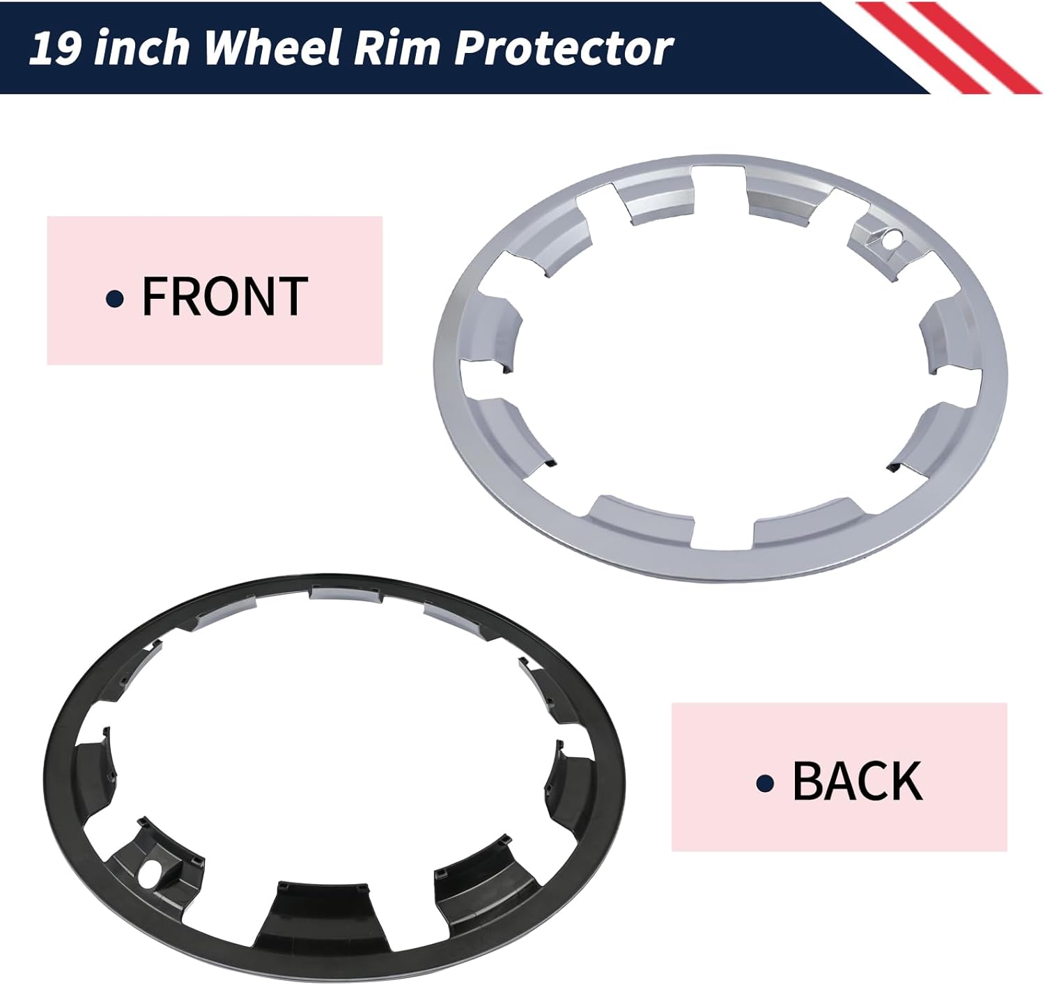 4PCS 19 Inch Wheel Rim Protectors,Compatible with Tesla Model 3 Highland 2023 2024 2025 Car Wheel Hub Cover Rims Edge Protector Ring Tire Guard Strip Silver