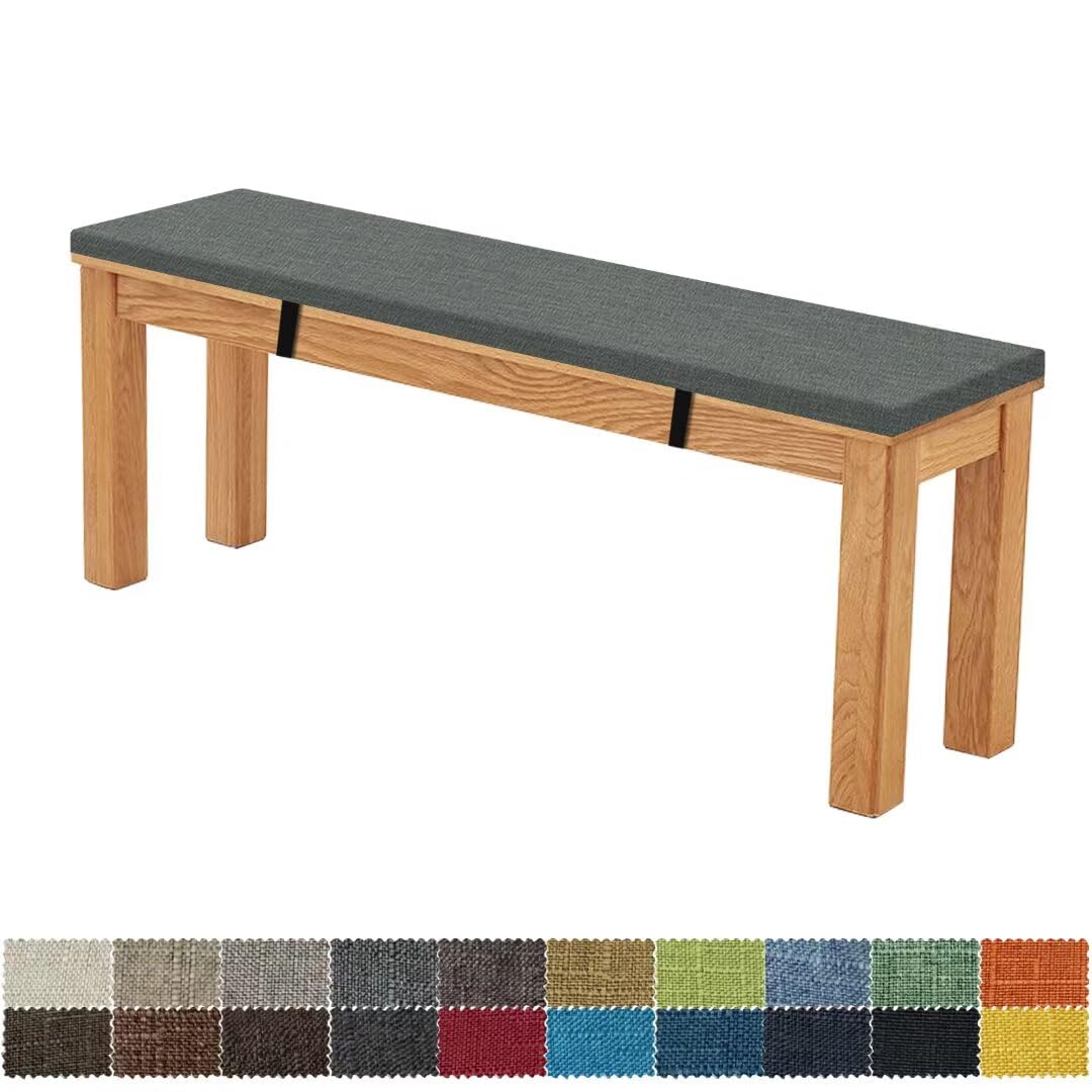 Coussin de Banc 150X35X3CM Amovible Lavable Double Antidérapant Hautement Élastique Convient pour Bancs de Jardin, Balançoires, Patios, Bancs d'Intérieur(Gris Chaud Profond