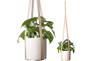 Exclusive Leather Macrame Plant Hanger - 1 PCS (Indoor & Outdoor)