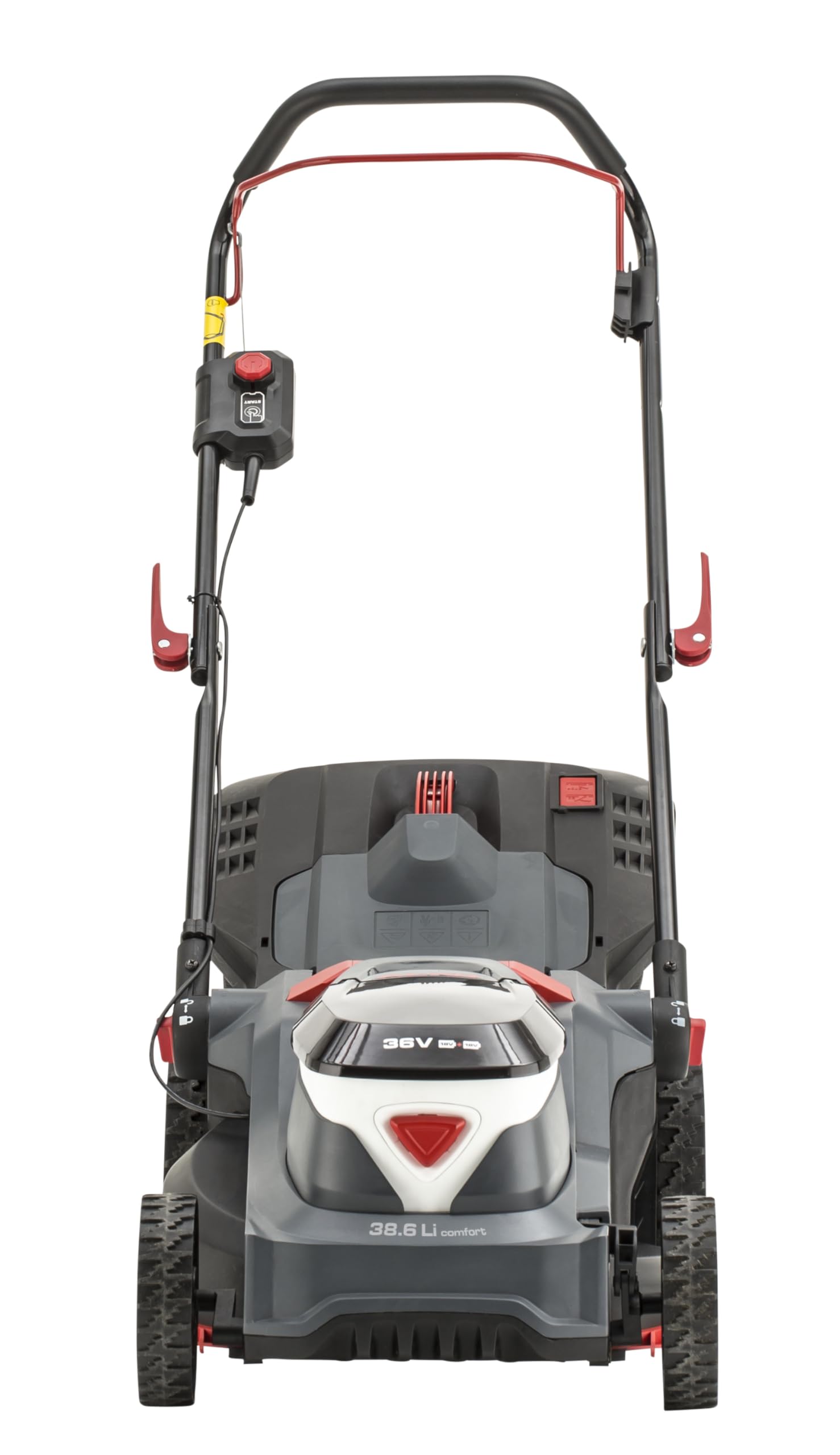 AL-KO Cortacésped inalámbrico 38.6 Li Comfort, Ancho de Corte de 38 cm, Altura de Corte Central, para césped de hasta 500 m², Incluye 2 x 18/36 V (4 Ah/2 Ah) y Cargador Doble