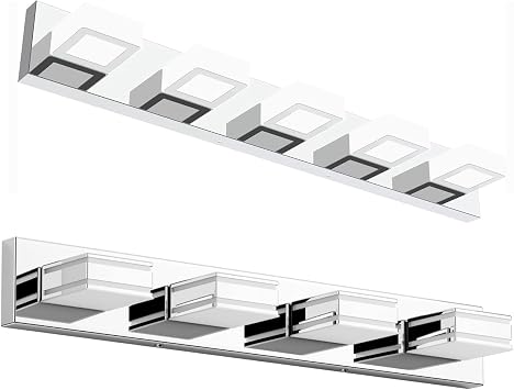 Ralbay Modern LED Vanity Light Acrylic Stainless Steel Chrome Bathroom Vanity Lighting Fixtures