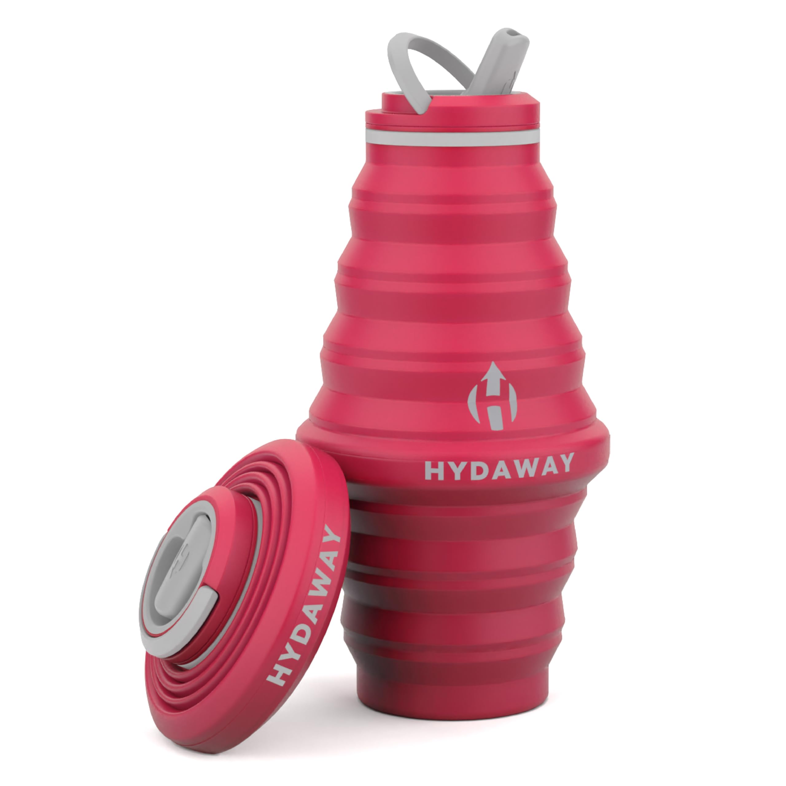 HYDAWAY Collapsible Water Bottle - 25oz I Reusable Water Bottle with Flip Top Lid for Travel, Hiking, Backpacking I Portable & Leakproof, Food-Grade Silicone, BPA Free, Collapses to 1.5”