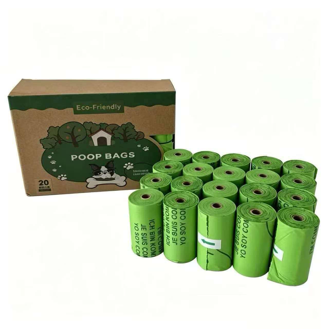 Biodegradable Dog Poop Bags Rolls, 300 Bags (20 Rolls), Certified Compostable, Leak-Proof & Durable, Fits Standard Dispensers