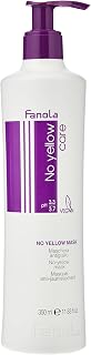 Fanola No Yellow Hair Mask With Purple Violet Pigments To Eliminate Unwanted Yellow Tones & Brassiness In Platinum, Light Blonde, Gray, Bleached, or Highlighted Hair - 11.83oz