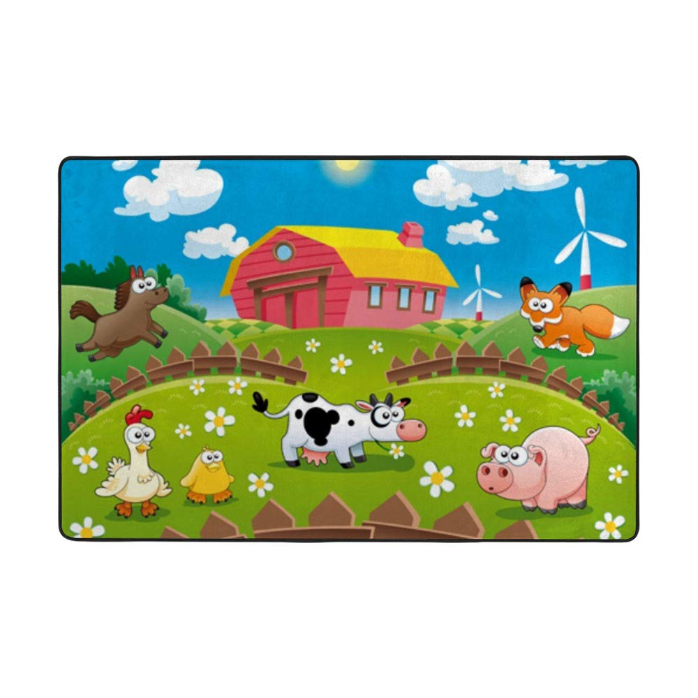 Tapis de salon de ferme en velours corail Ruchen 183x122 cm