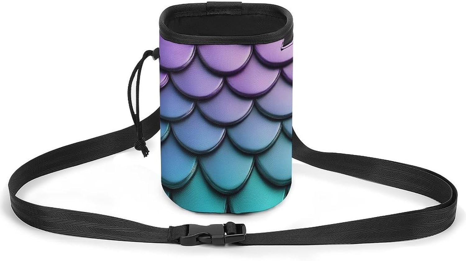 Fashion Pet Training Package, Portable Travel Dog Carrier Bag, Puppy Snack Pocket with Adjustable Waist Belt for Cat Dog Puppy Purple Turquoise Sparkling Mermaid Scales Pattern